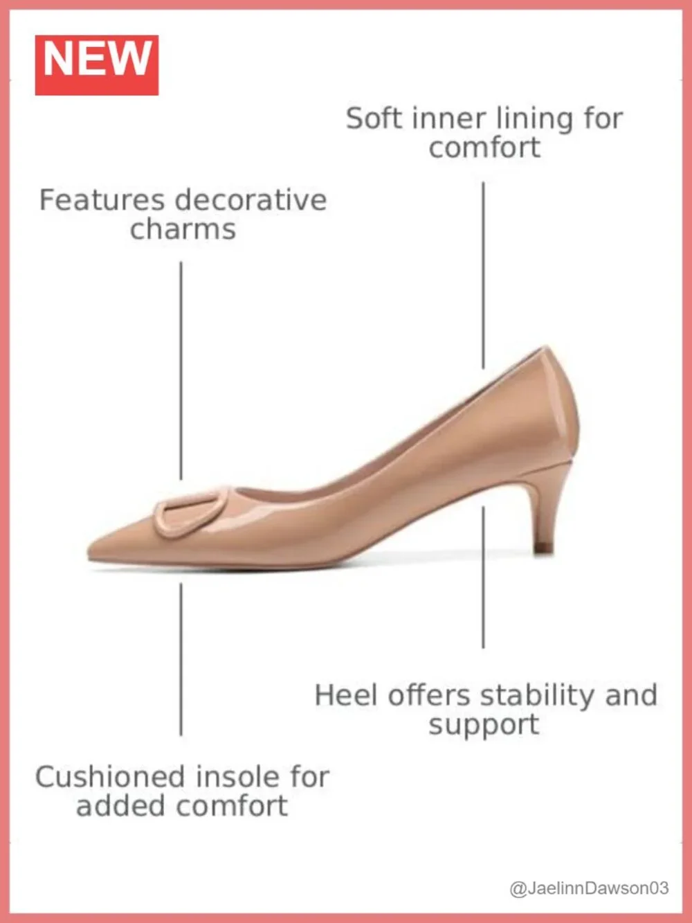 Women Patent Leather Kitten Heel Pumps Pointed Toe Slip On Fashion Shoes